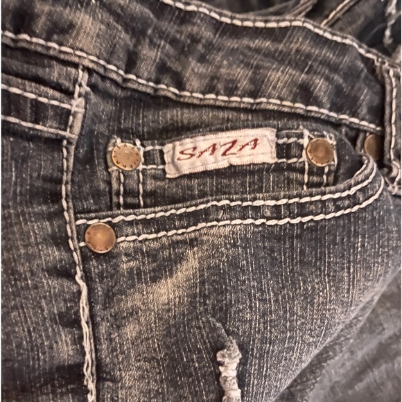 Y2k Gyaru Lowrise SAZA Bling Denim Shorts (Size 9) - Picture 5 of 8